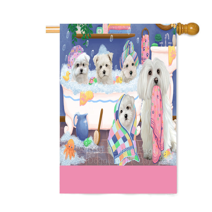 Personalized Rub A Dub Dogs In A Tub Maltese Dogs Custom House Flag FLG64354