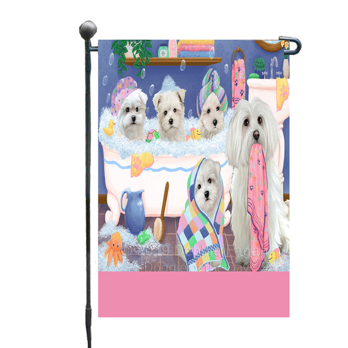 Personalized Rub A Dub Dogs In A Tub Maltese Dogs Custom Garden Flag GFLG64889