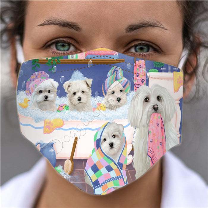 Rub A Dub Dogs In A Tub  Maltese Dogs Face Mask FM49520