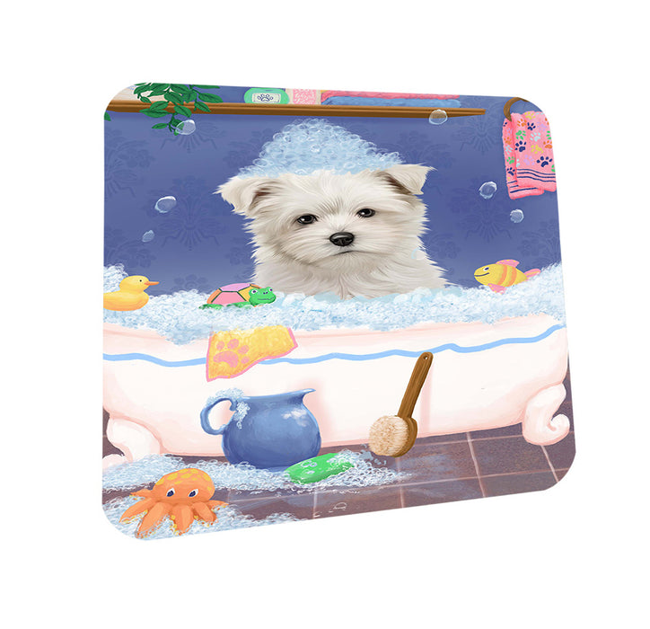 Rub A Dub Dog In A Tub Maltese Dog Coasters Set of 4 CST57355