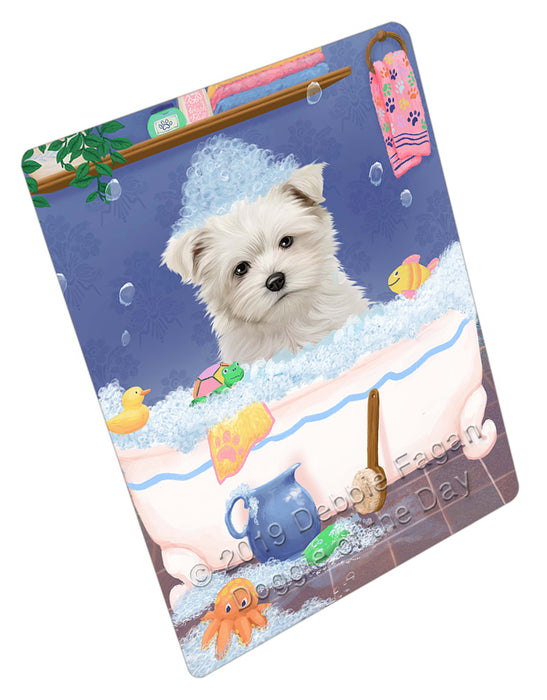 Rub A Dub Dog In A Tub Maltese Dog Cutting Board - For Kitchen - Scratch & Stain Resistant - Designed To Stay In Place - Easy To Clean By Hand - Perfect for Chopping Meats, Vegetables