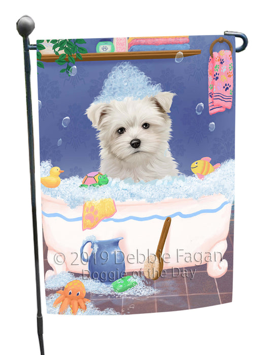 Rub A Dub Dog In A Tub Maltese Dog Garden Flag GFLG66253