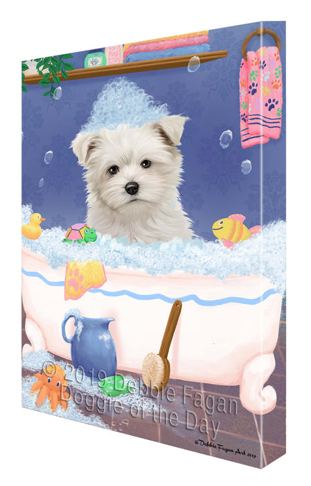 Rub A Dub Dog In A Tub Maltese Dog Canvas Print Wall Art Décor CVS143081