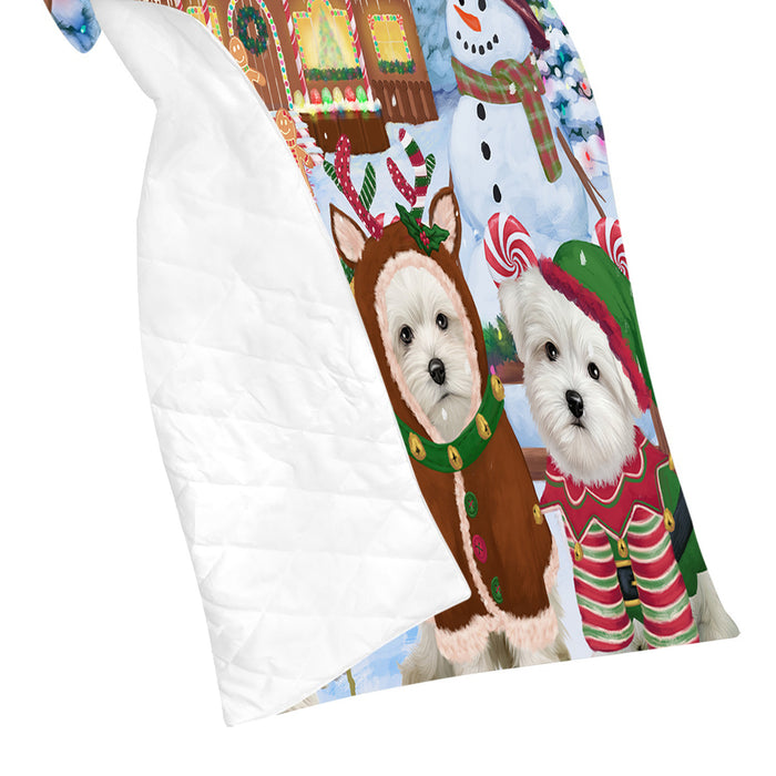 Holiday Gingerbread Cookie Maltese Dogs Quilt