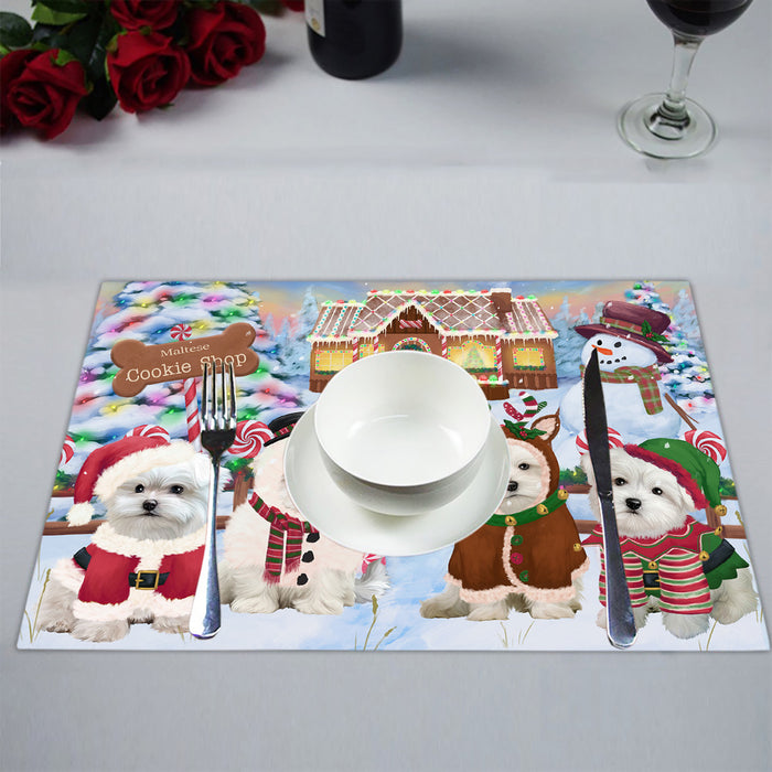 Holiday Gingerbread Cookie Maltese Dogs Placemat
