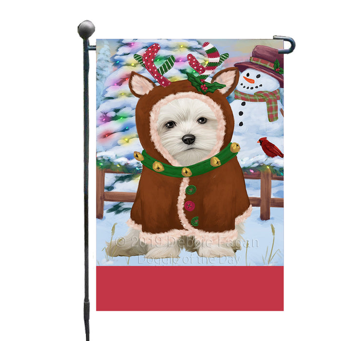 Personalized Gingerbread Candyfest Maltese Dog Custom Garden Flag GFLG64095