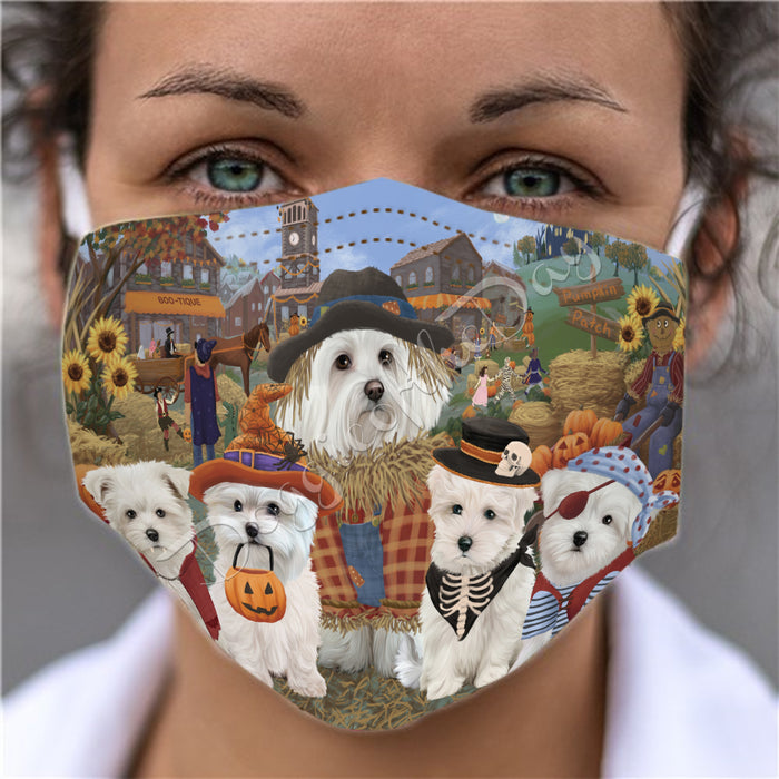 Halloween 'Round Town Maltese Dogs Face Mask FM49970