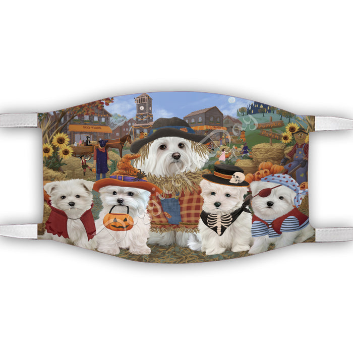 Halloween 'Round Town Maltese Dogs Face Mask FM49970