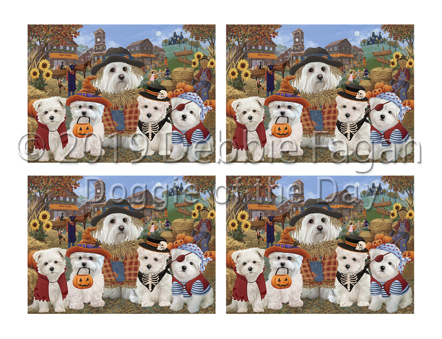 Halloween 'Round Town Maltese Dogs Placemat