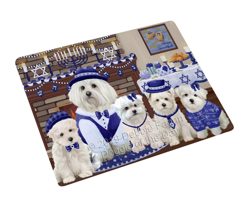 Happy Hanukkah Family and Happy Hanukkah Both Maltese Dogs Cutting Board C77695