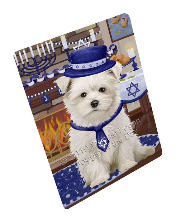 Happy Hanukkah Family and Happy Hanukkah Both Maltese Dog Large Refrigerator / Dishwasher Magnet RMAG105222