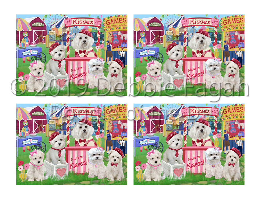 Carnival Kissing Booth Maltese Dogs Placemat