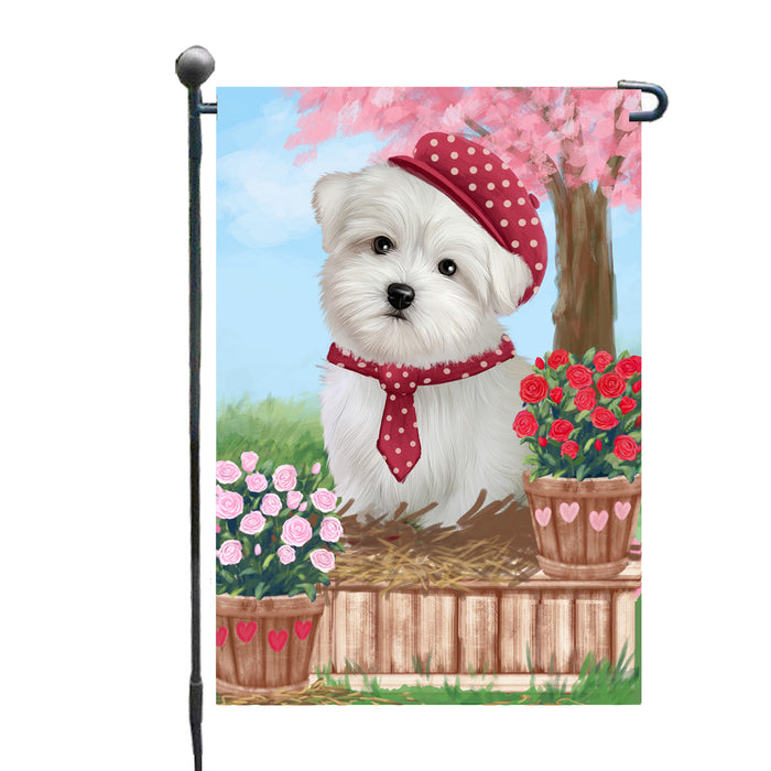 Personalized Rosie 25 Cent Kisses Maltese Dog Custom Garden Flag GFLG64743