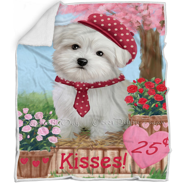 Rosie 25 Cent Kisses Maltese Dog Blanket BLNKT123132