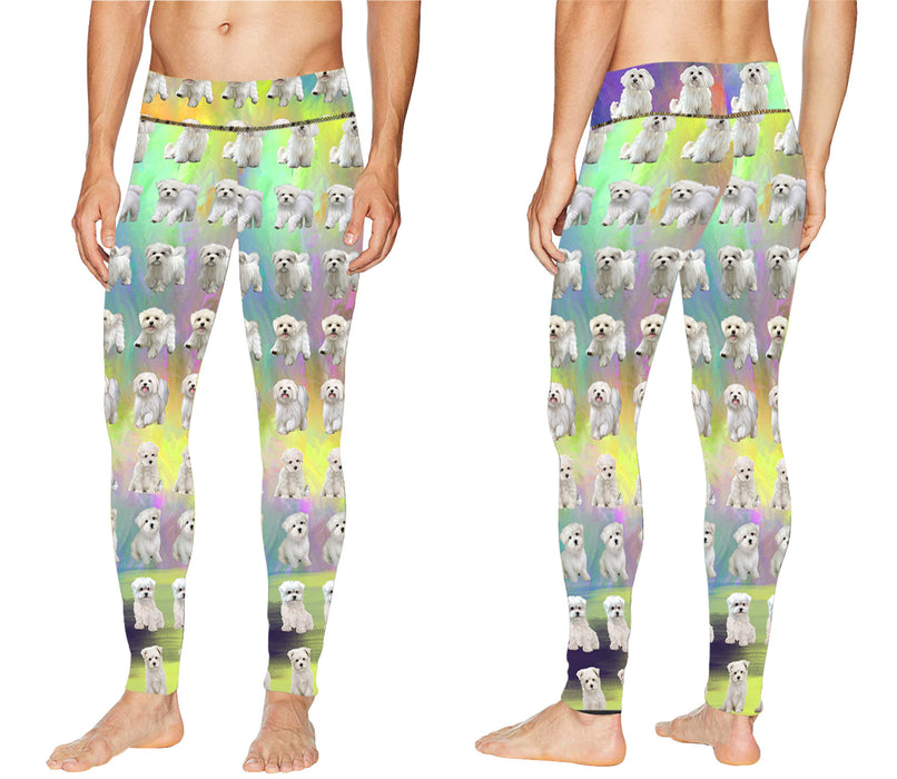 Paradise Wave Maltese Dogs All Over Print Meggings