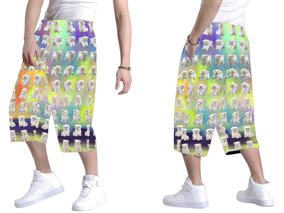 Paradise Wave Maltese Dogs All Over Print Men's Baggy Shorts