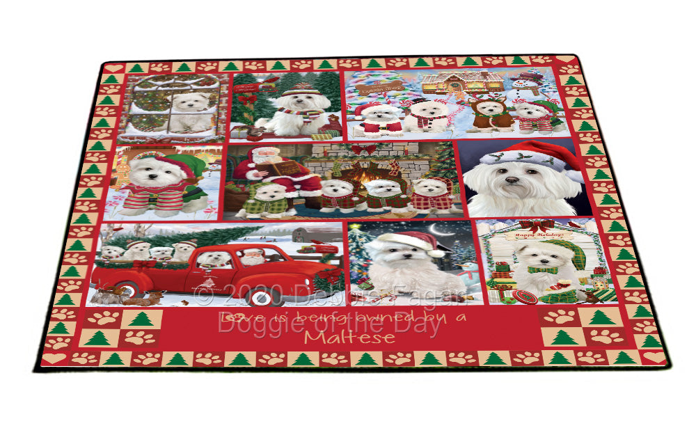 Love is Being Owned Christmas Maltese Dogs Floormat FLMS54892
