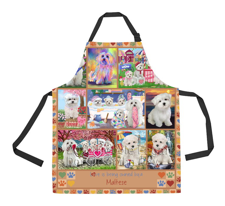 Love is Being Owned Maltese Dog Beige Apron