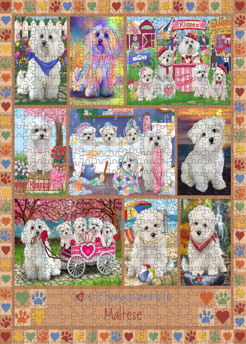 Love is Being Owned Maltese Dog Beige Puzzle  PUZL98516