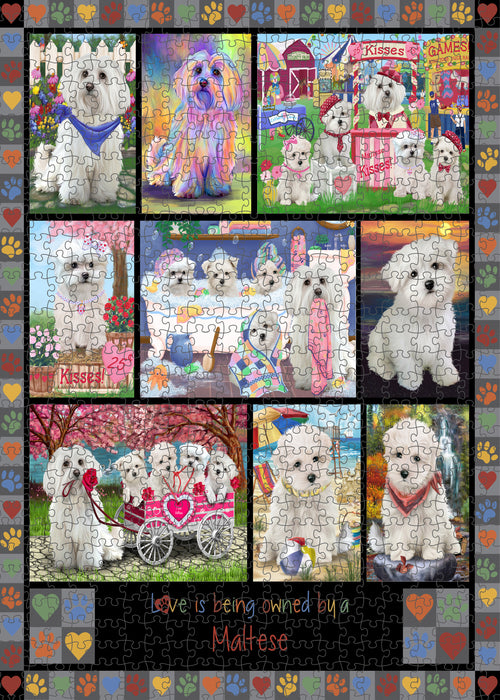 Love is Being Owned Maltese Dog Grey Puzzle with Photo Tin PUZL98520