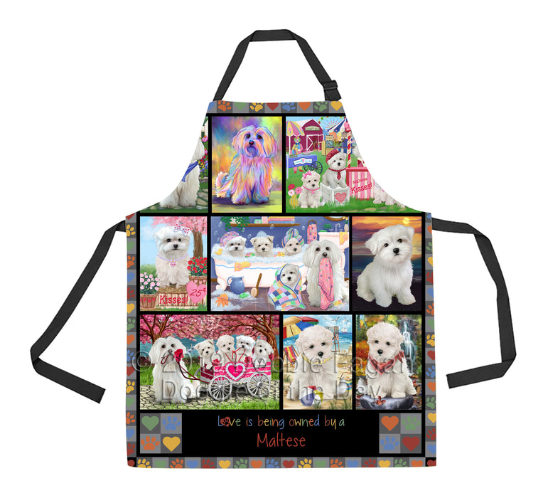 Love is Being Owned Maltese Dog Grey Apron