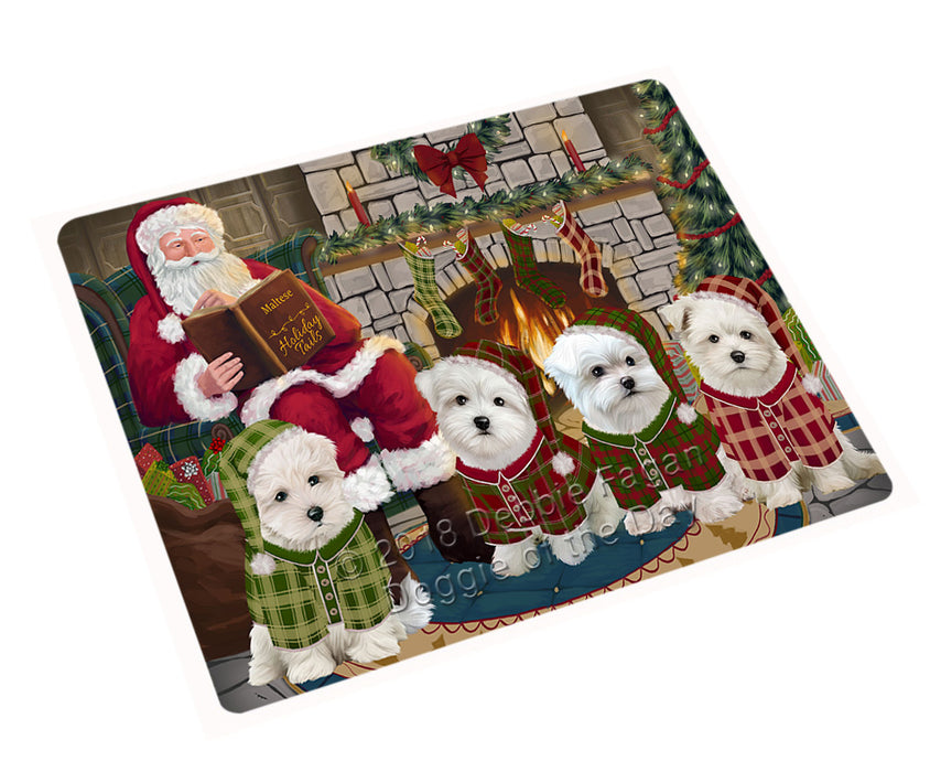 Christmas Cozy Holiday Tails Malteses Dog Magnet MAG70548 (Small 5.5" x 4.25")