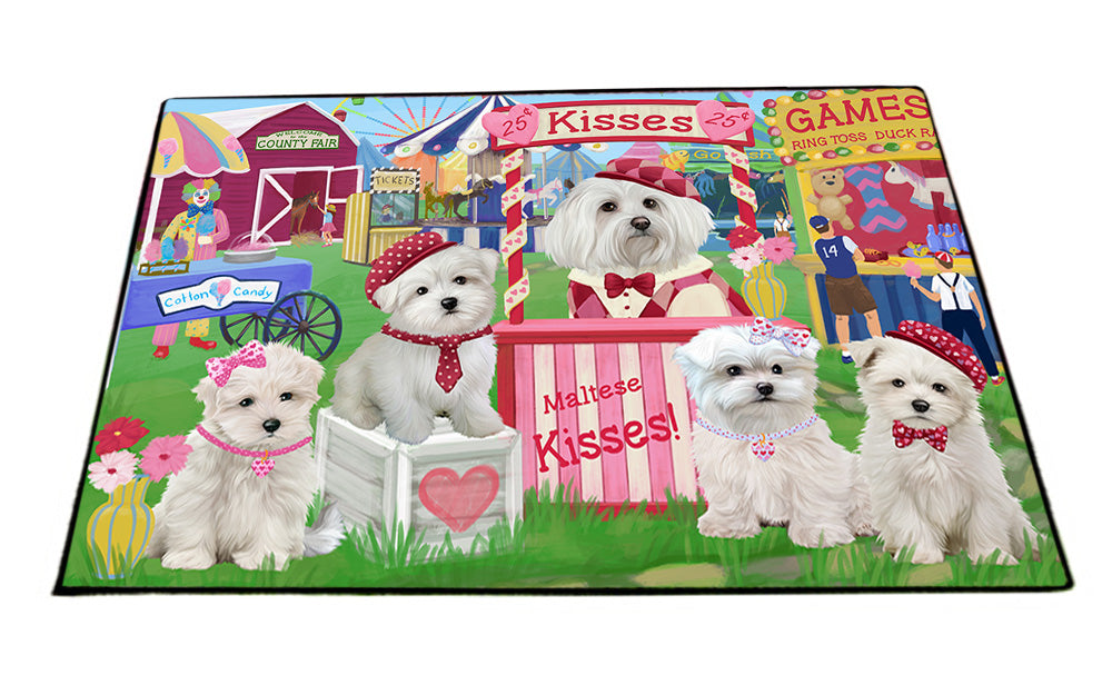 Carnival Kissing Booth Malteses Dog Floormat FLMS52983