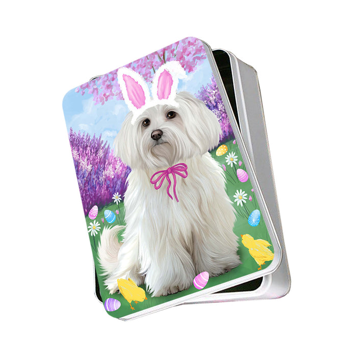 Maltese Dog Easter Holiday Photo Storage Tin PITN49182