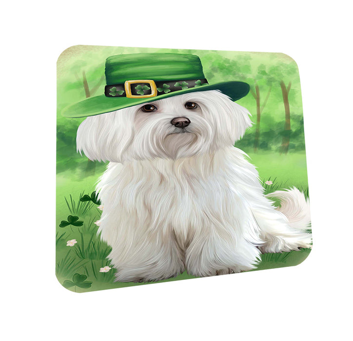 St. Patricks Day Irish Portrait Maltese Dog Coasters Set of 4 CST48792