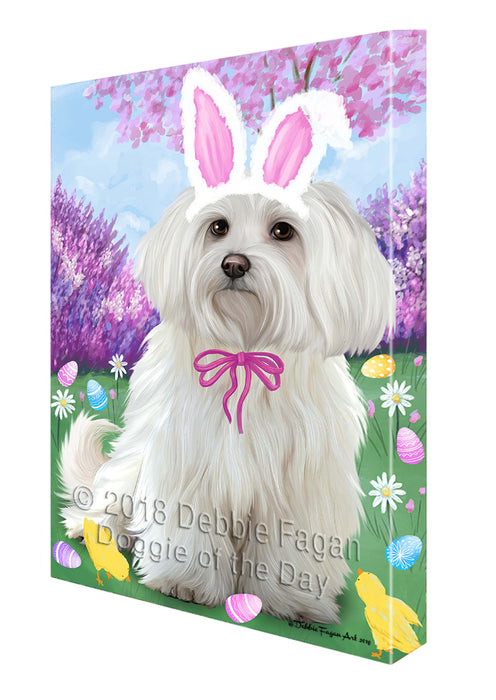 Maltese Dog Easter Holiday Canvas Wall Art CVS58251