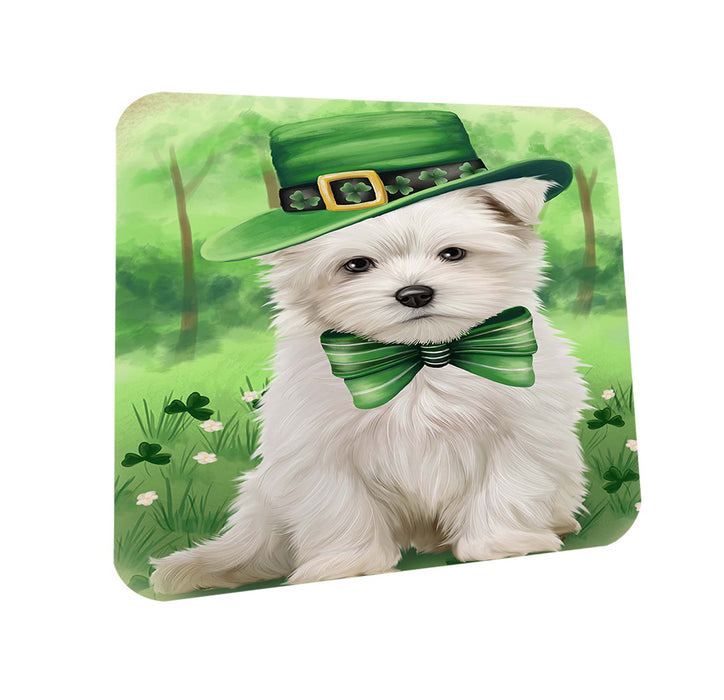 St. Patricks Day Irish Portrait Maltese Dog Coasters Set of 4 CST48793