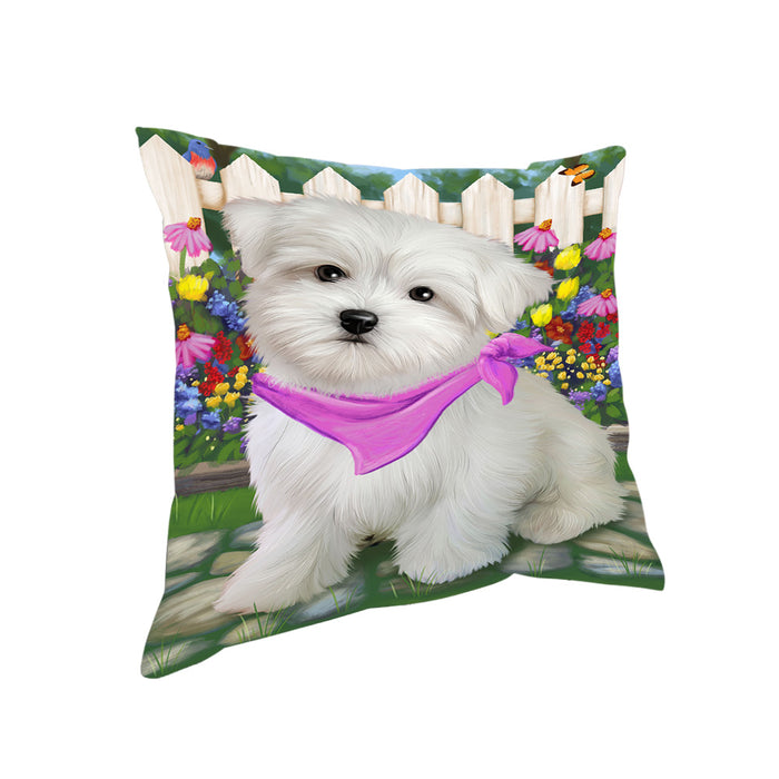 Spring Floral Maltese Dog Pillow PIL55504