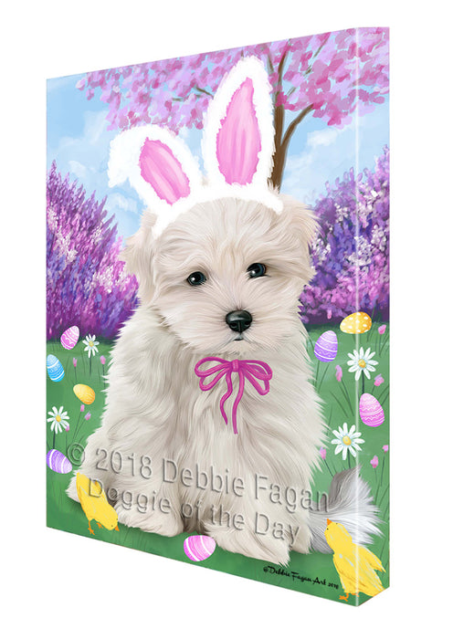 Maltese Dog Easter Holiday Canvas Wall Art CVS58269