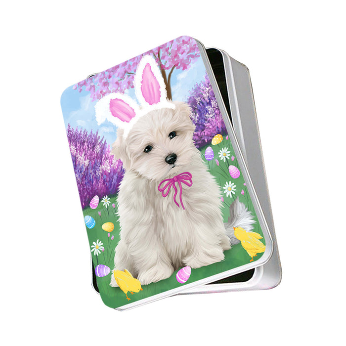 Maltese Dog Easter Holiday Photo Storage Tin PITN49184