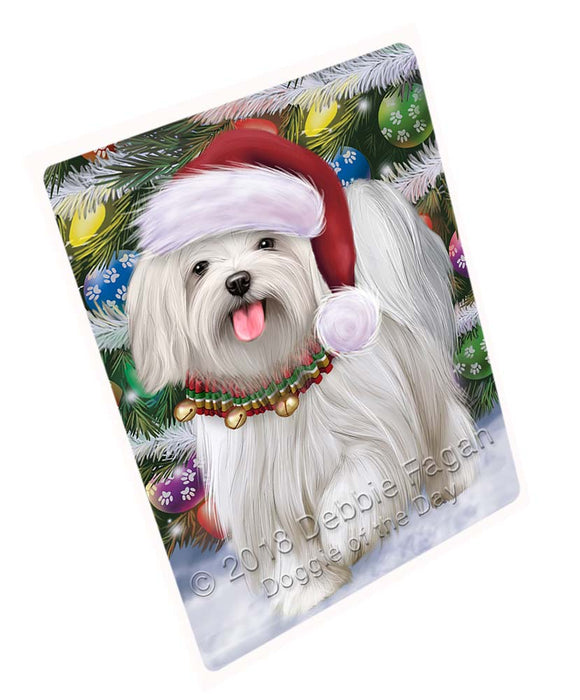 Trotting in the Snow Maltese Dog Magnet MAG71469 (Small 5.5" x 4.25")