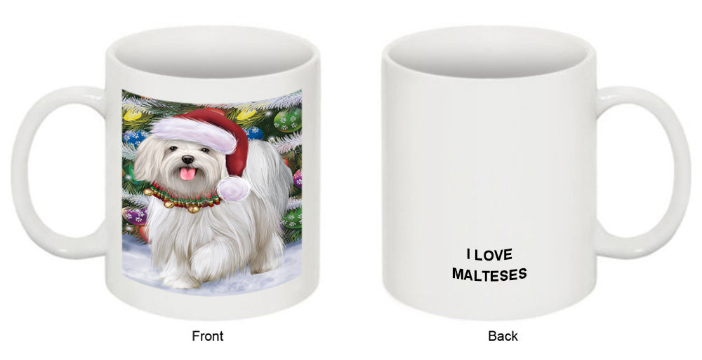 Trotting in the Snow Maltese Dog Coffee Mug MUG50842