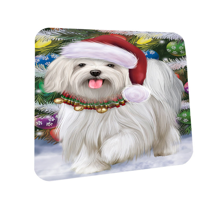 Trotting in the Snow Maltese Dog Coasters Set of 4 CST55402