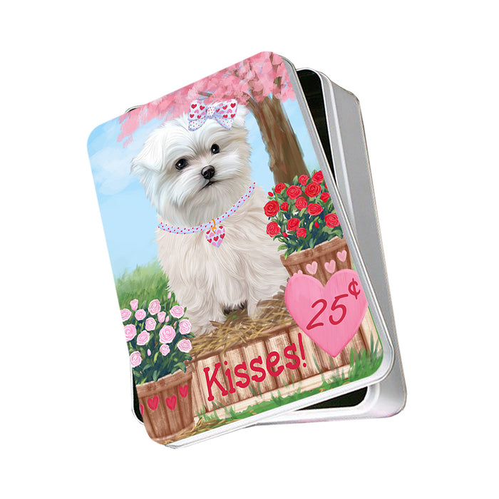 Rosie 25 Cent Kisses Maltese Dog Photo Storage Tin PITN55910