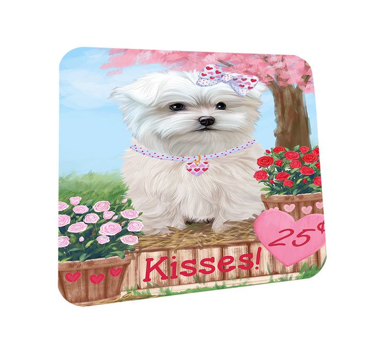 Rosie 25 Cent Kisses Maltese Dog Coasters Set of 4 CST55925