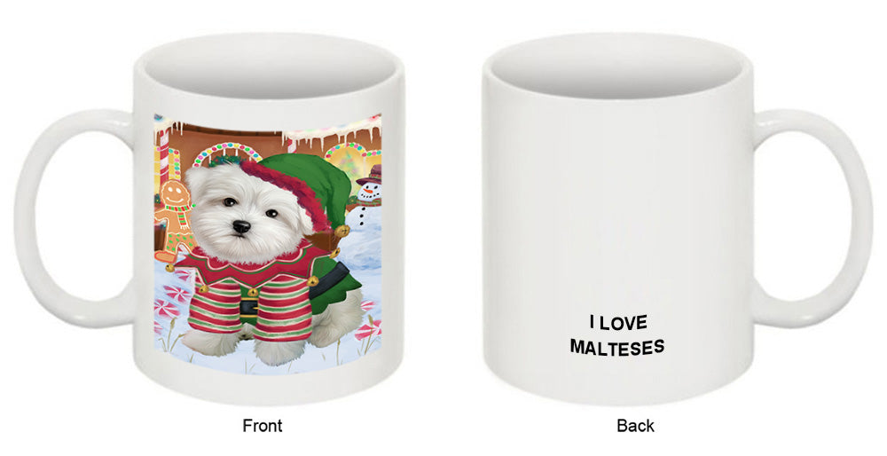 Christmas Gingerbread House Candyfest Maltese Dog Coffee Mug MUG51848