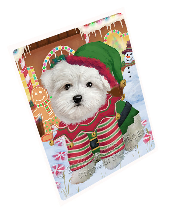 Christmas Gingerbread House Candyfest Maltese Dog Magnet MAG74487 (Small 5.5" x 4.25")