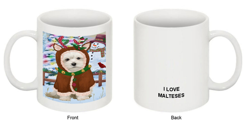Christmas Gingerbread House Candyfest Maltese Dog Coffee Mug MUG51849