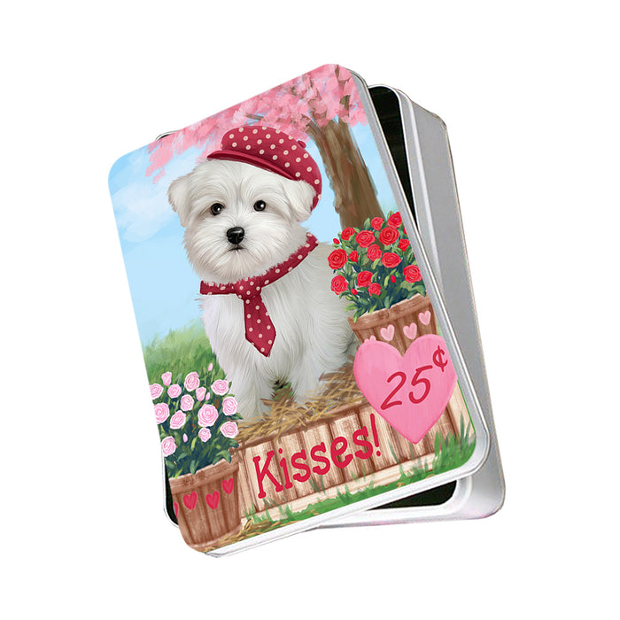Rosie 25 Cent Kisses Maltese Dog Photo Storage Tin PITN55911