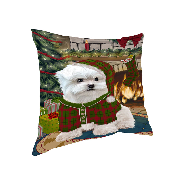 The Stocking was Hung Maltese Dog Pillow PIL70372