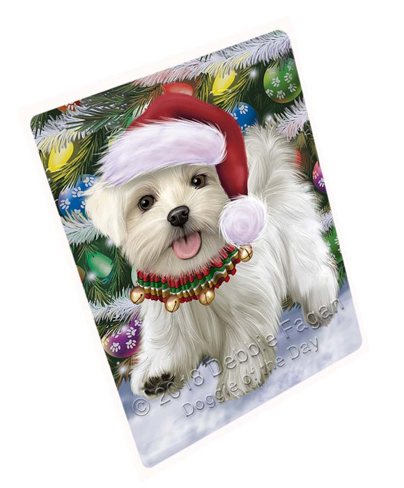 Trotting in the Snow Maltese Dog Magnet MAG71472 (Small 5.5" x 4.25")