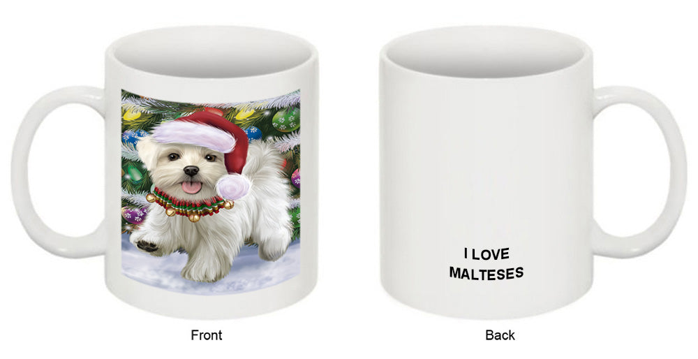 Trotting in the Snow Maltese Dog Coffee Mug MUG50843