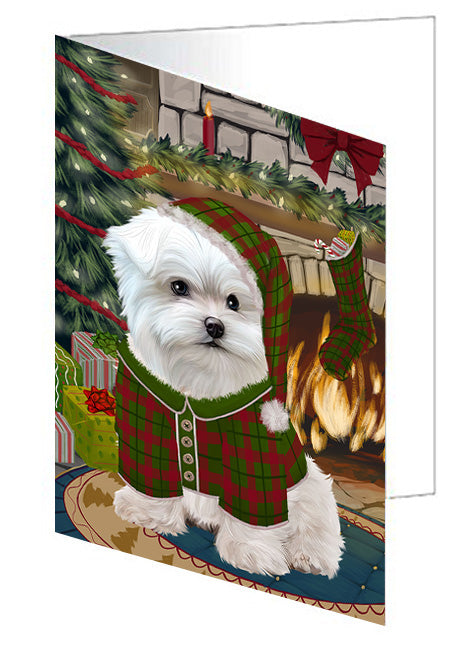 The Stocking was Hung Airedale Terrier Dog Handmade Artwork Assorted Pets Greeting Cards and Note Cards with Envelopes for All Occasions and Holiday Seasons GCD69965