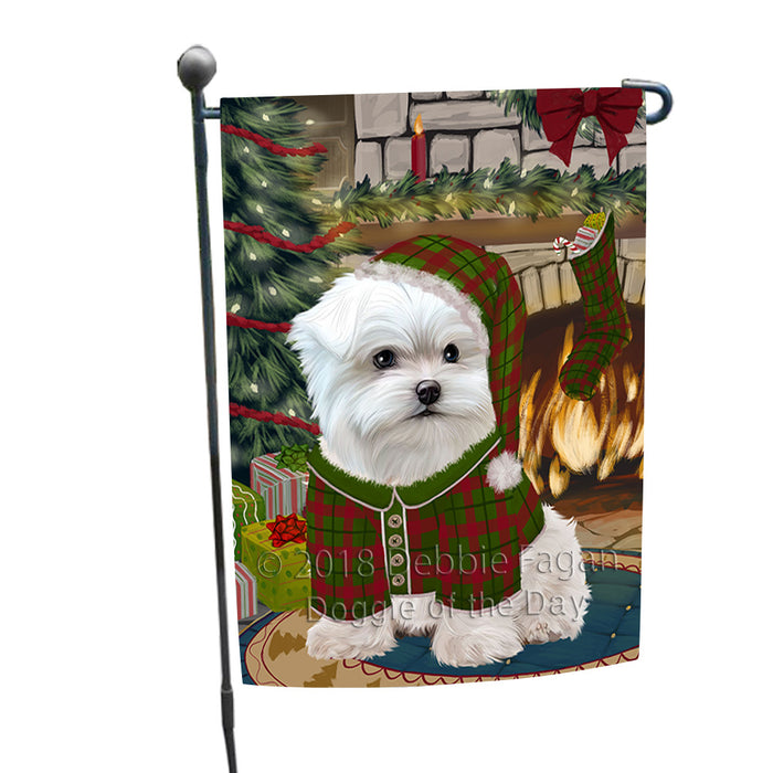 The Stocking was Hung Maltese Dog Garden Flag GFLG55654