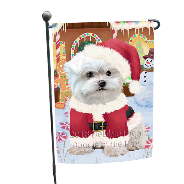 Christmas Gingerbread House Candyfest Maltese Dog Garden Flag GFLG57080