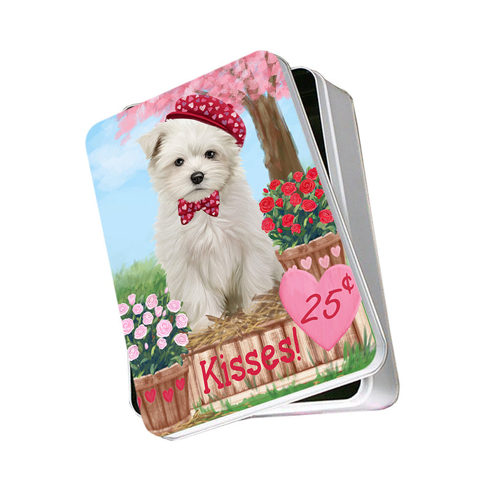 Rosie 25 Cent Kisses Maltese Dog Photo Storage Tin PITN55912